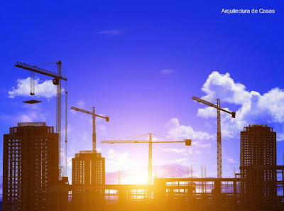 Construcciones de viviendas en vertical Edificios de apartamentos en construcción con alta grúas