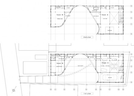 casa-doble-plano Plano de la planta casa doble