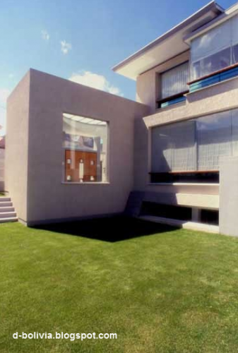 Exterior de la casa con grandes aberturas vidriadas Detalle exterior de la arquitectura de la residencia