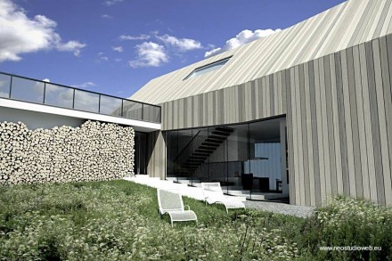 Patio y jardín de la moderna residencia en Polonia La casa por afuera