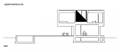 Plano arquitectónico de un corte
