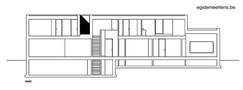 Plano de arquitectura muestra un corte
