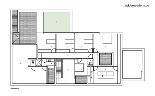 Plano arquitectónico de planta superior
