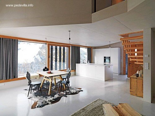 Vista interior en una cabaña