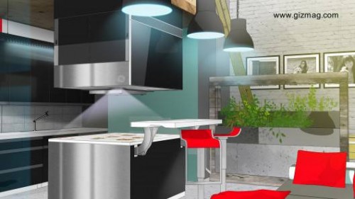 Vista de una casa del futuro por dentro