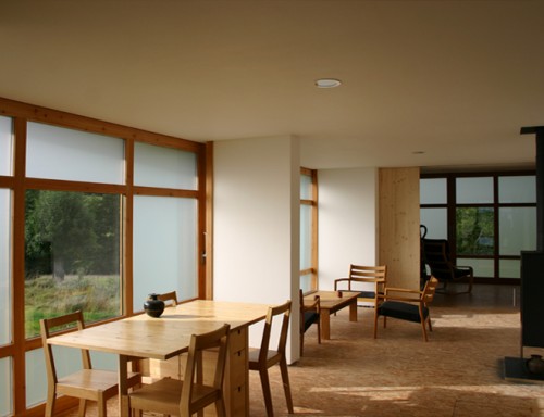 Interior de la cabaña