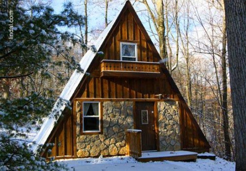 A-frame house casa tipo alpina sin marcos