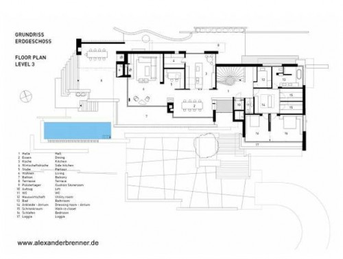 Planta superior con bajada a la piscina
