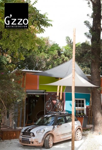 Vista de la entrada a la cabaña