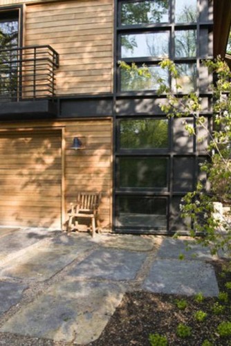 Sector exterior de la cabaña