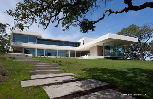 Contrafachada de la moderna casa de campo