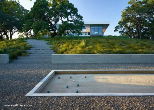 Vista desde los fondos cancha de bochas