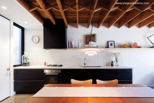 Sector de la cocina en el espacio único