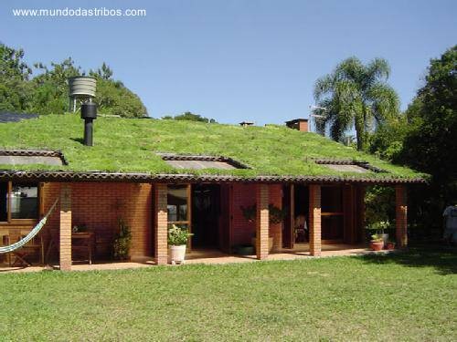 Casa rural de una planta con techo ecológico