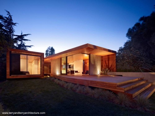 Moderna casa de campo de madera en Menlo Park
